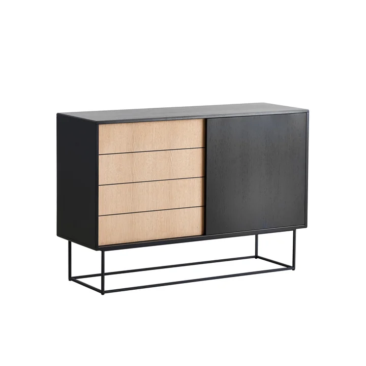 Virka Sideboard Hoog van Woud in eik / zwart