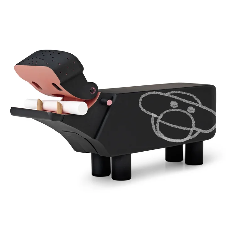 Houten nijlpaard van Kay Bojesen Denemarken in zwart