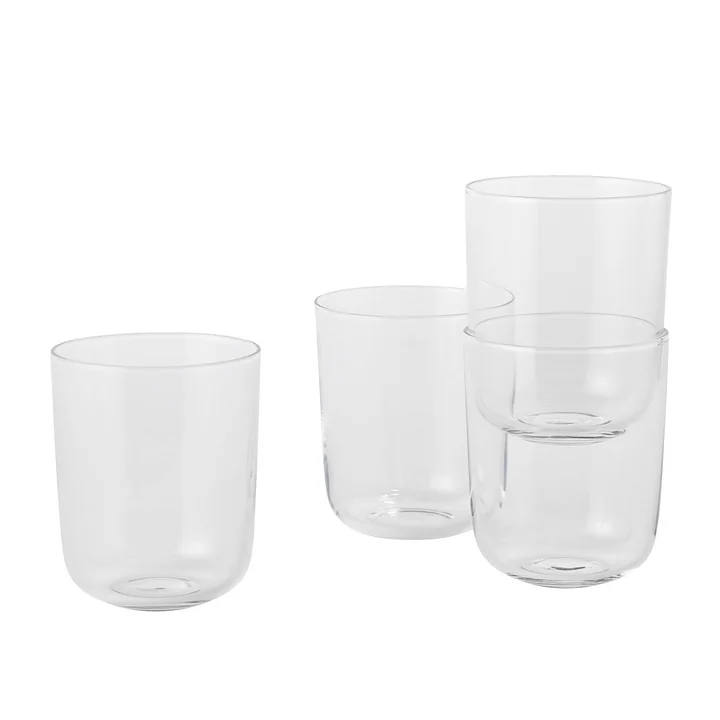 Corky drinkglazen (set van 4) hoog van Muuto in heldere