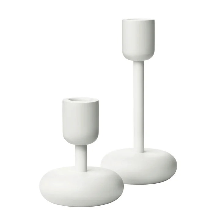 Iittala - Nappula Kandelaar, set van 2, 107+183 mm, wit