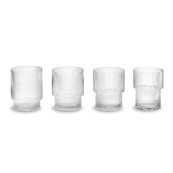 Ripple Glazen (set van 4) van Ferm Living