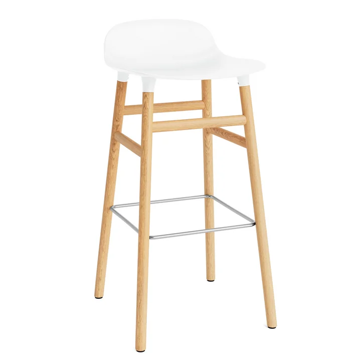 Vorm Bar Kruk 75 cm van Normann Copenhagen gemaakt van eikenhout in wit