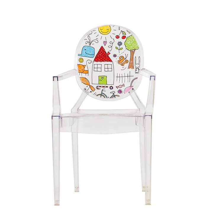 Lou Lou Ghost kinderstoel van Kartell in Transparent / Sketch