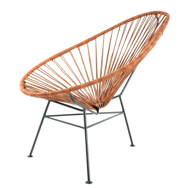 Acapulco Chair Leer van Acapulco Design in cognac / zwart
