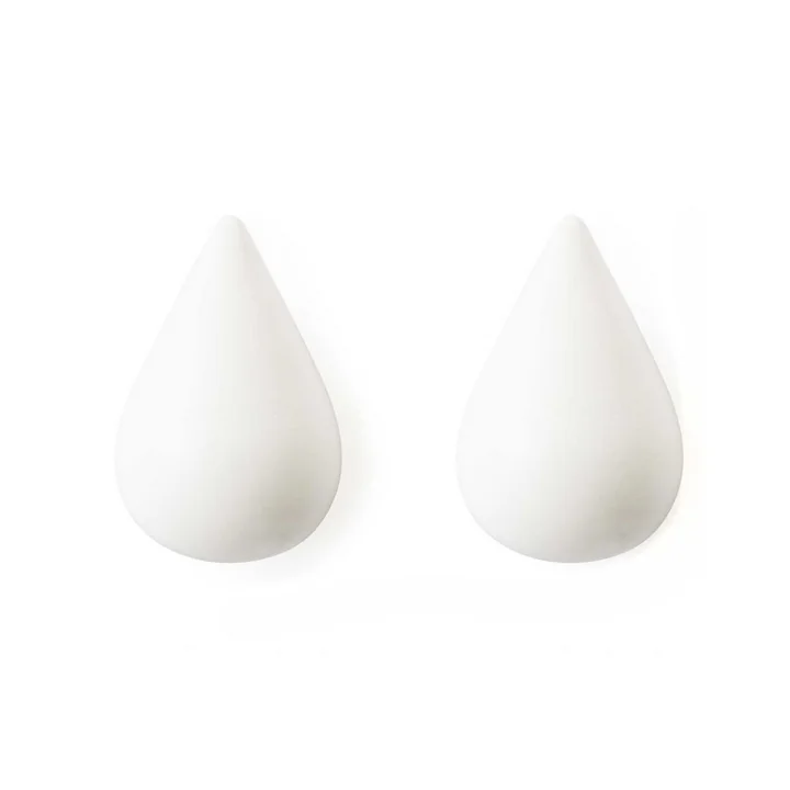 Dropit Wandhaak set van 2 in klein door Normann Copenhagen in wit