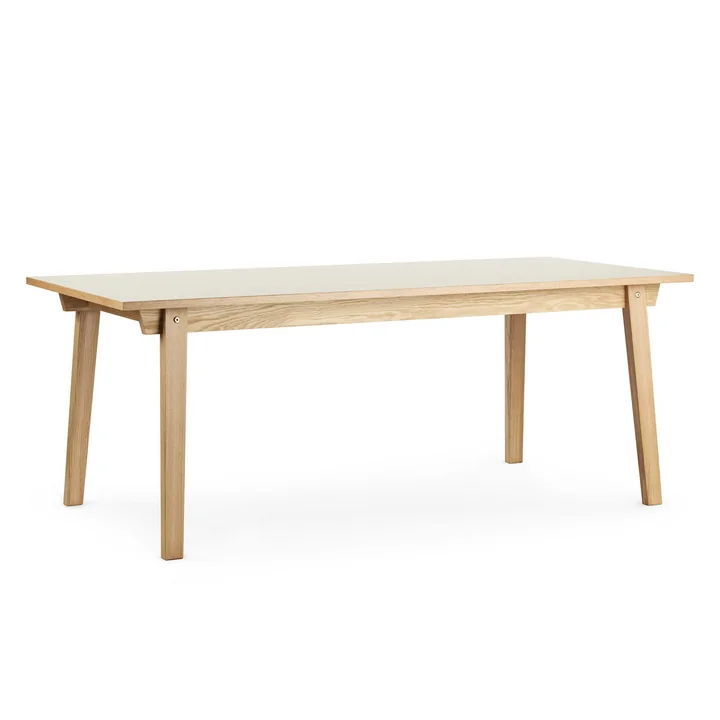 Normann Copenhagen - Slice tafel linoleum 84 x 160 cm, crème