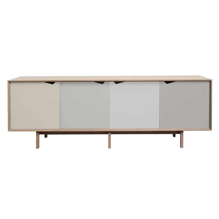 S1 Sideboard van Andersen Furniture in eiken zeep (Doors Doeskin, Iron, Silver, Iron)