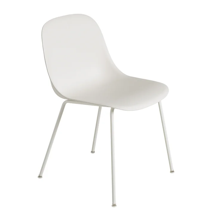 Fiber Side Chair Tube Base van Muuto in natuurlijk wit / wit