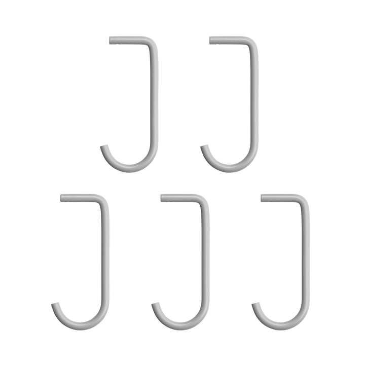 Haken voor metalen vloer van String in grijs (set van 5)