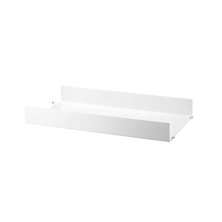Metalen plank met hoge rand 58 x 30 cm van String in wit