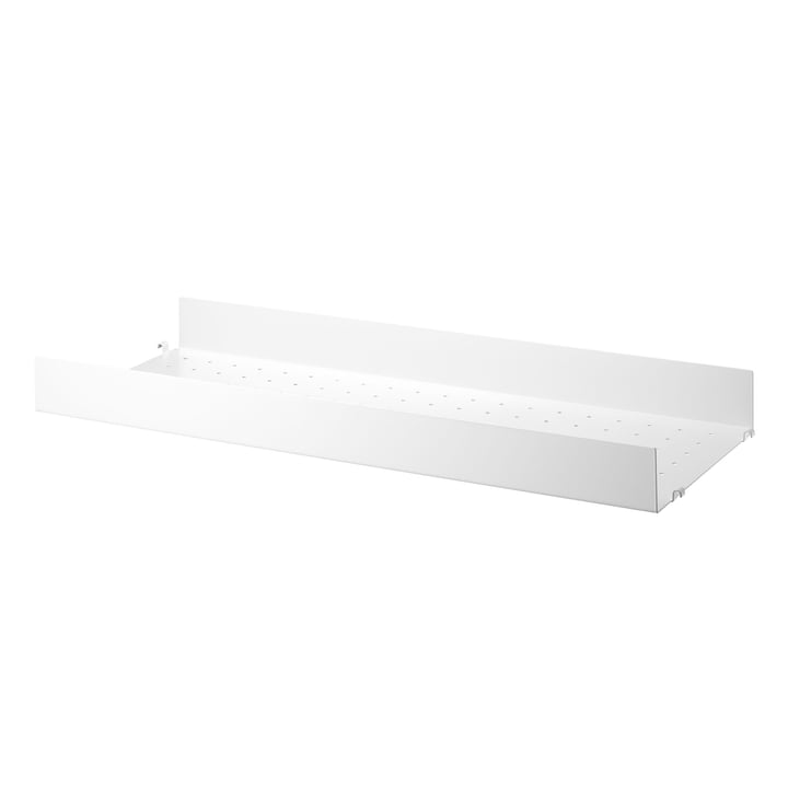 Metalen plank met hoge rand 78 x 30 cm van String in wit