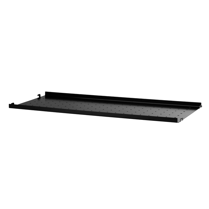 Metalen plank met lage rand 78 x 30 cm van String in zwart