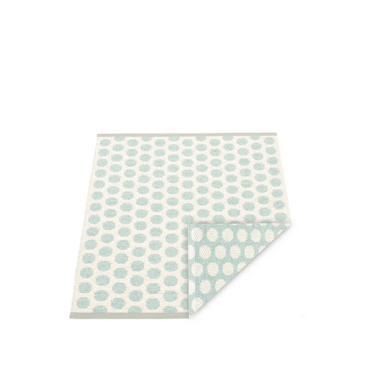 Noa Rug, 70 x 50 cm van Pappeline in Pale Turquoise / Vanille / Warmgrijs randje