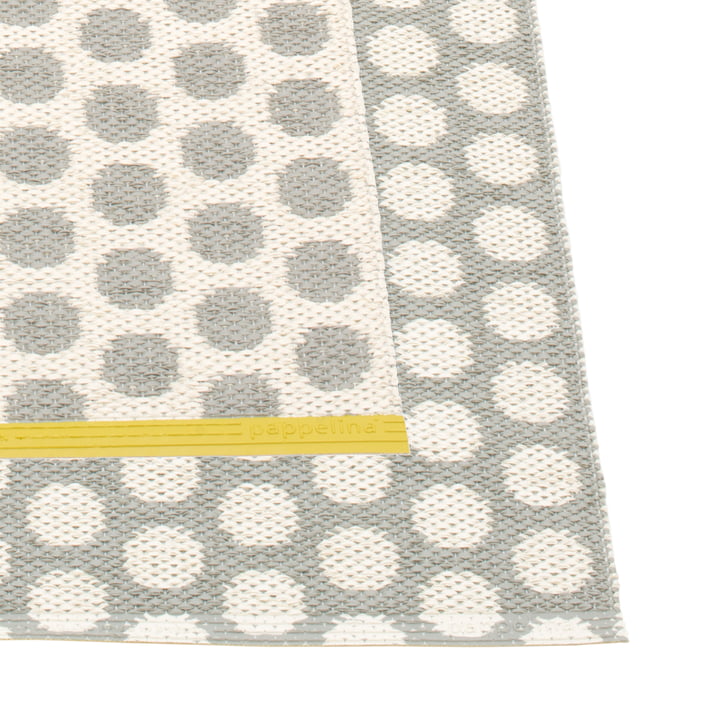 Noa Rug 70 x 50 cm van Pappelina in Warm Grijs / Vanille / Mosterd rand