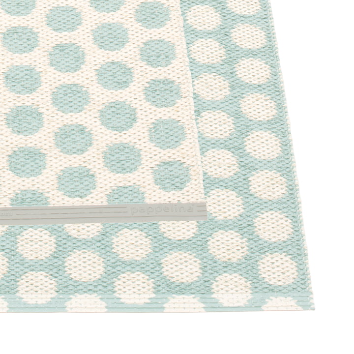 Noa Rug, 70 x 50 cm van Pappeline in Pale Turquoise / Vanille / Warmgrijs randje