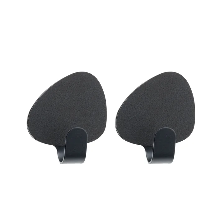 Curve Haak S 4 x 5 cm van Lind DNA in Nupo Zwart / Staal Zwart (Set van 2)