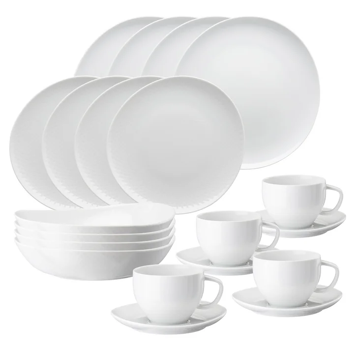 Junto porseleinen servies van Rosenthal in wit (20 stuks)