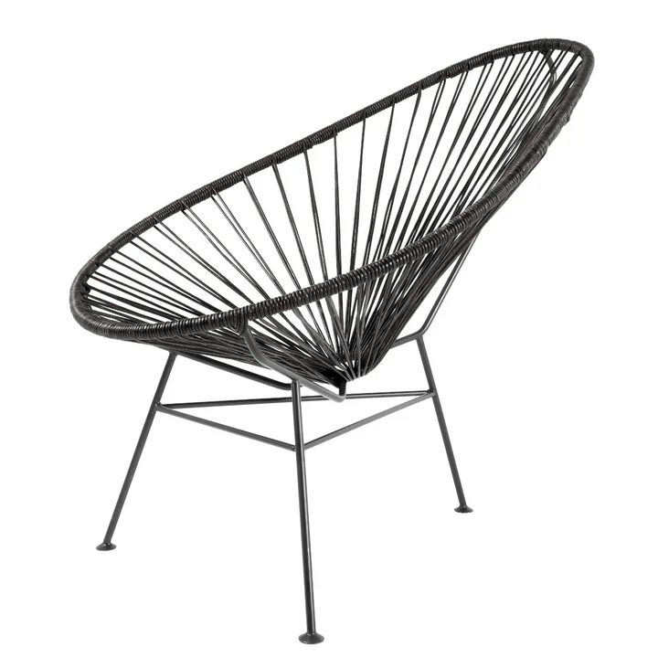 Acapulco Chair Leer, zwart / zwart van Acapulco Design
