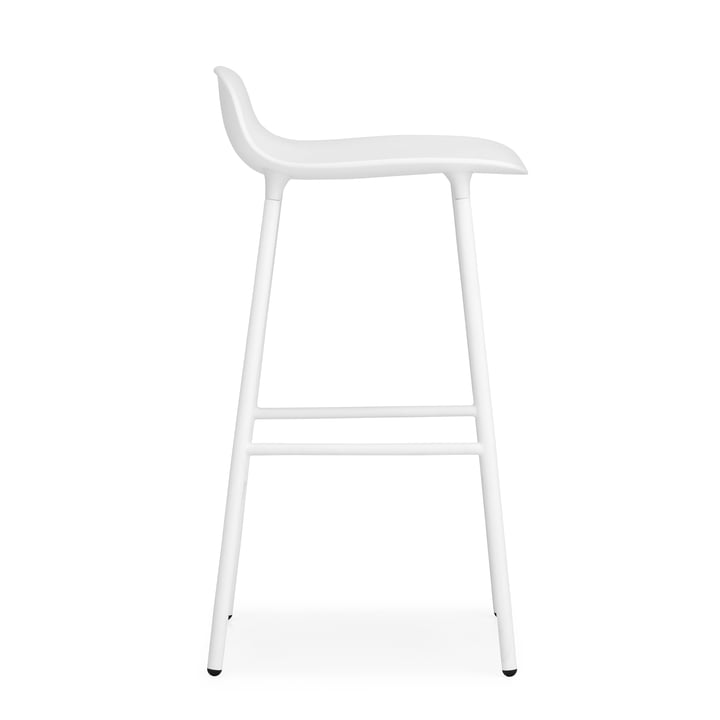 Vorm barkruk (65 cm) van Normann Copenhagen in wit met stalen frame