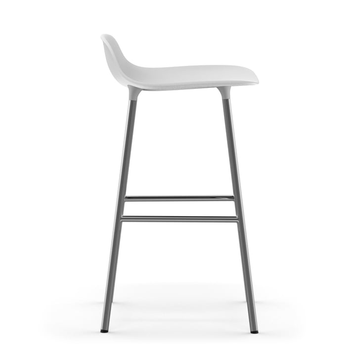 Vorm barkruk 65 cm frame chroom van Normann Copenhagen in wit