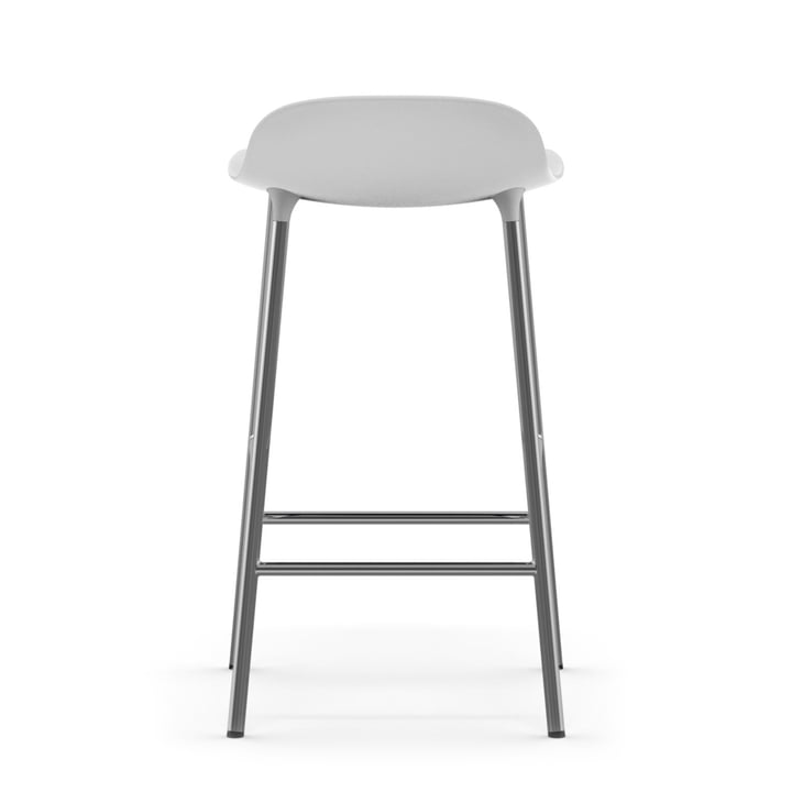 Vorm barkruk 65 cm frame chroom van Normann Copenhagen in wit