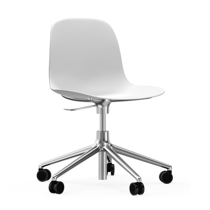 Formulier draaibare bureaustoel van Normann Copenhagen in wit/aluminium