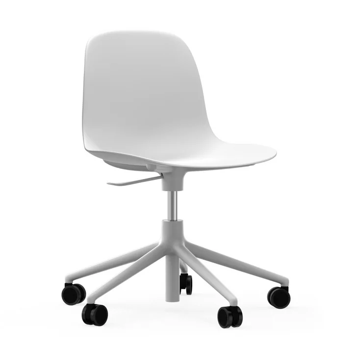 Form Normann Copenhagen Bureaudraaistoel uit in wit / aluminium wit