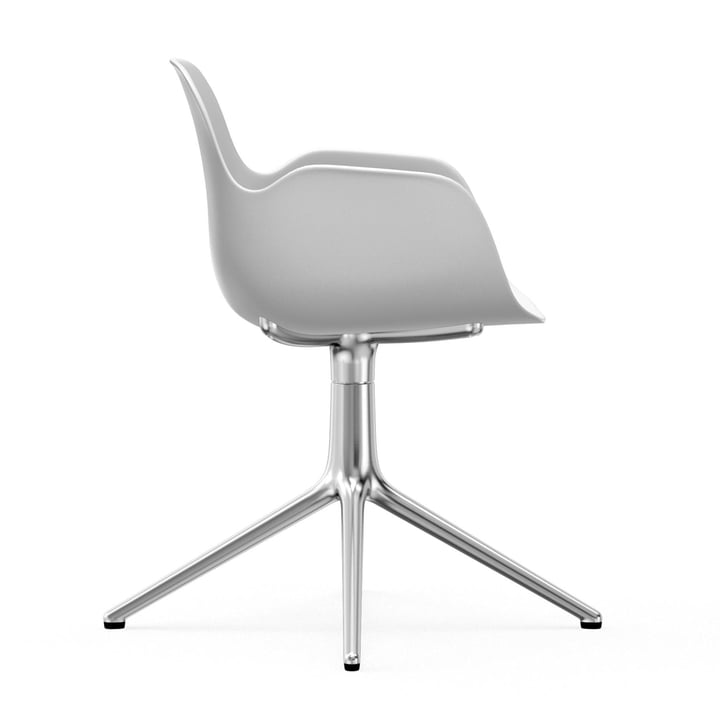 Vormdraaifauteuil van Normann Copenhagen in aluminium / wit