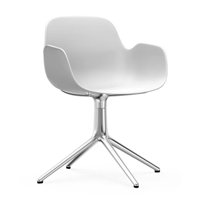 Vormdraaifauteuil van Normann Copenhagen in aluminium / wit