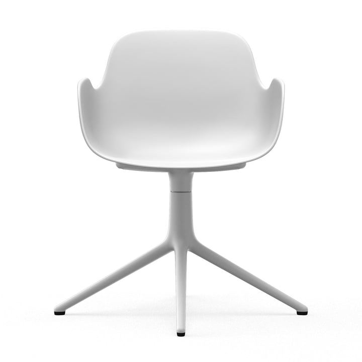 Vormdraaifauteuil van Normann Copenhagen in aluminium wit / wit