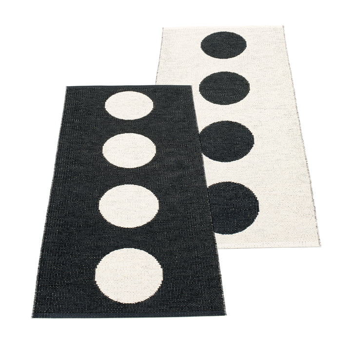 Pappelina - Vera Omkeerbare deken, 70 x 225 cm, zwart / vanille