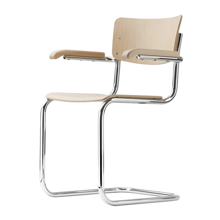 S 43 F Stoel van Thonet in chroom / beuk naturel (TP 17)