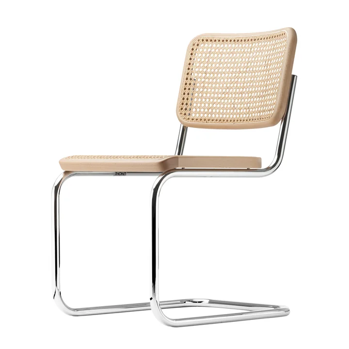 S 32 Stoel van Thonet in chroom / beuk naturel (TP 17) / vlechtwerk