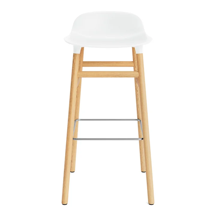 Vorm Bar Kruk 75 cm van Normann Copenhagen gemaakt van eikenhout in wit