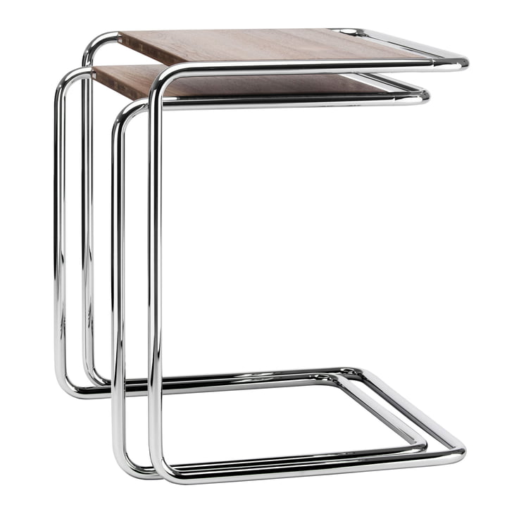 B 97 Set van set tafels van Thonet in chroom / noten geolied (Pure Materials)