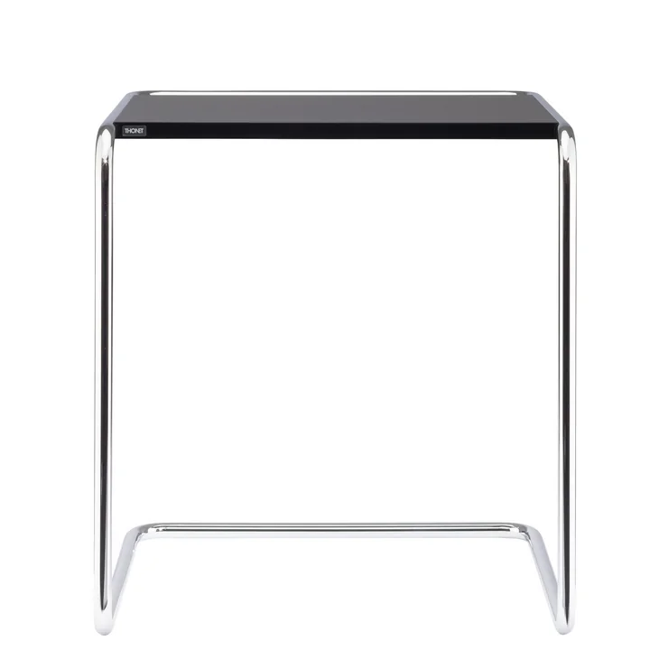 B 97 Thonet a Statafel uit chroom / toplaag diepzwart (RAL 9005)