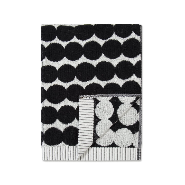 Räsymatto Handdoek 50 x 70 cm van Marimekko in wit / zwart
