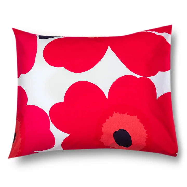 Unikko Marimekko Kussensloop 80 x 80 cm uit in rood/wit