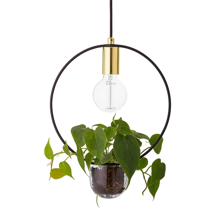 De Bloomingville - Bloomingville - Bloempot hanger lamp, rond in metaal / goud