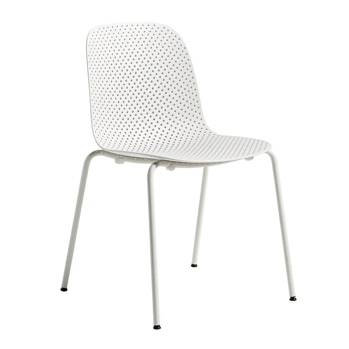 13Eighty Chair van HAY met grijs wit frame / krijtwit zitvlak