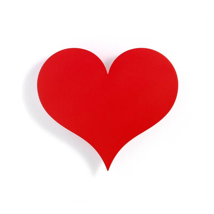 De Vitra - Metalen Wandreliëf, klein hartje in het rood