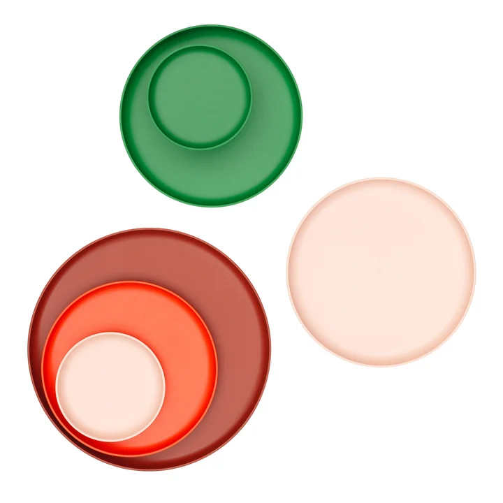 De Vitra - Dienbladen, Rood en Groen (set van 3)