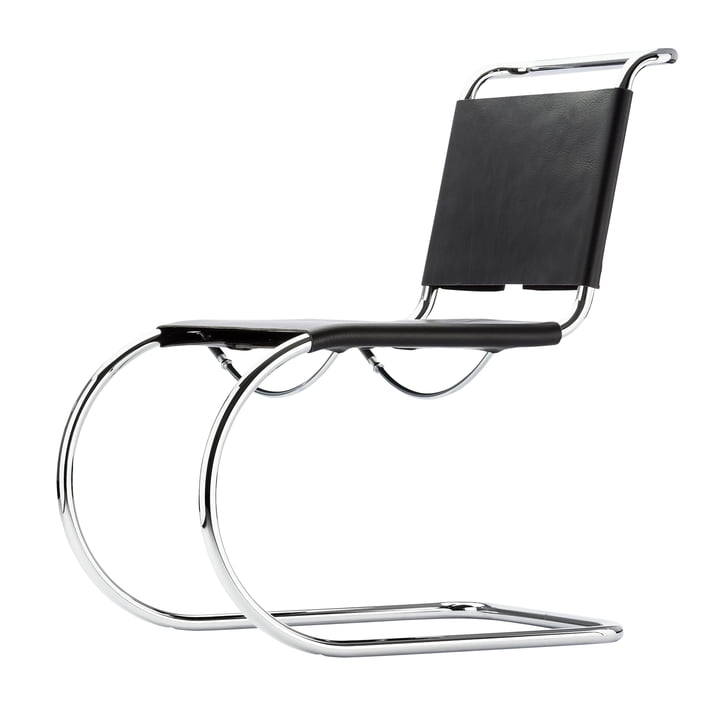 S 533 L Stoel van Thonet in Chroom / Zwart Butt Leather