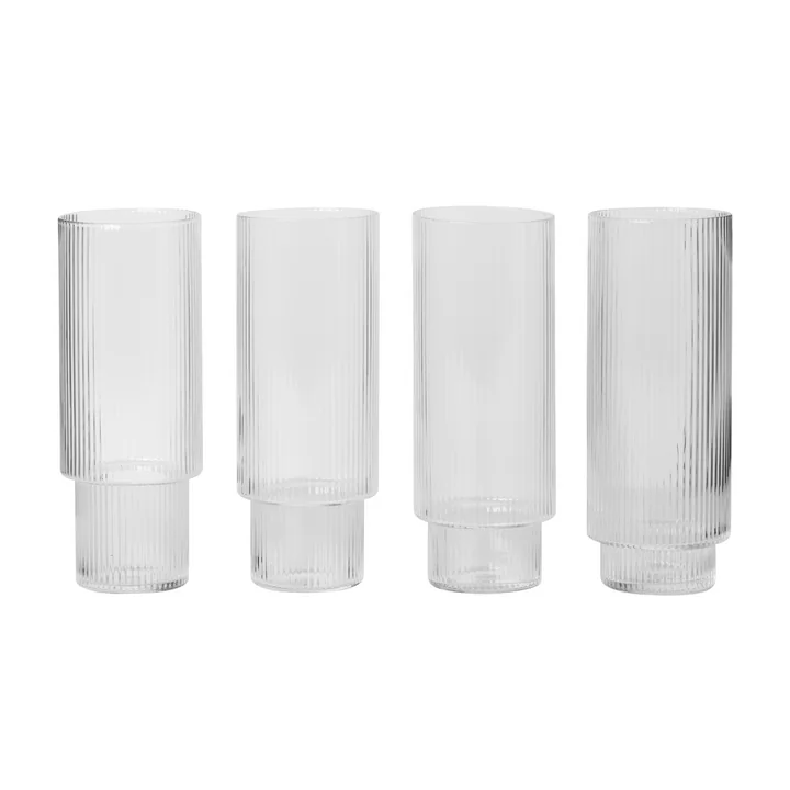 Ripple Longdrinkglazen (set van 4) van Ferm Living