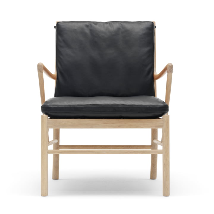 De Carl Hansen - OW149 Colonial Chair , eik zeep/leder zwart