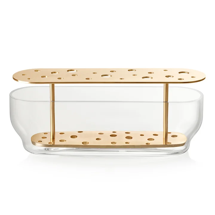 Ovaal Ikebana Vaas van Fritz Hansen in messing