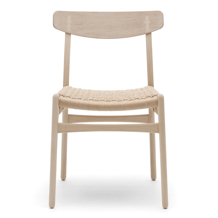 De Carl Hansen - CH23 stoel, gezeept eiken / geweven papieren koord