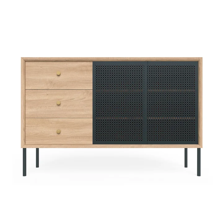 Gabin dressoir hoog met laden van Hartô in eiken / antraciet grijs (RAL 7016)
