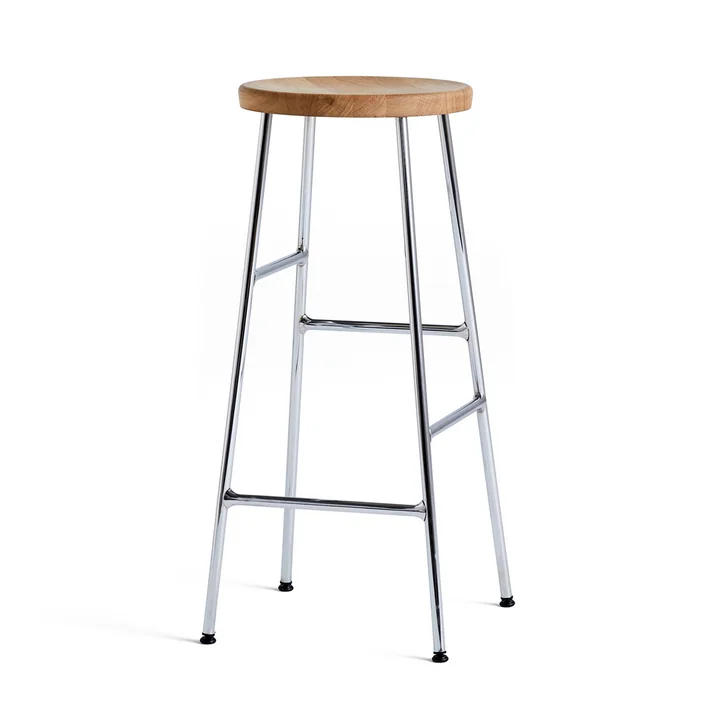 Cornet Bar Kruk Hoog H 75 cm bij Hooi in geolied eiken / chroom