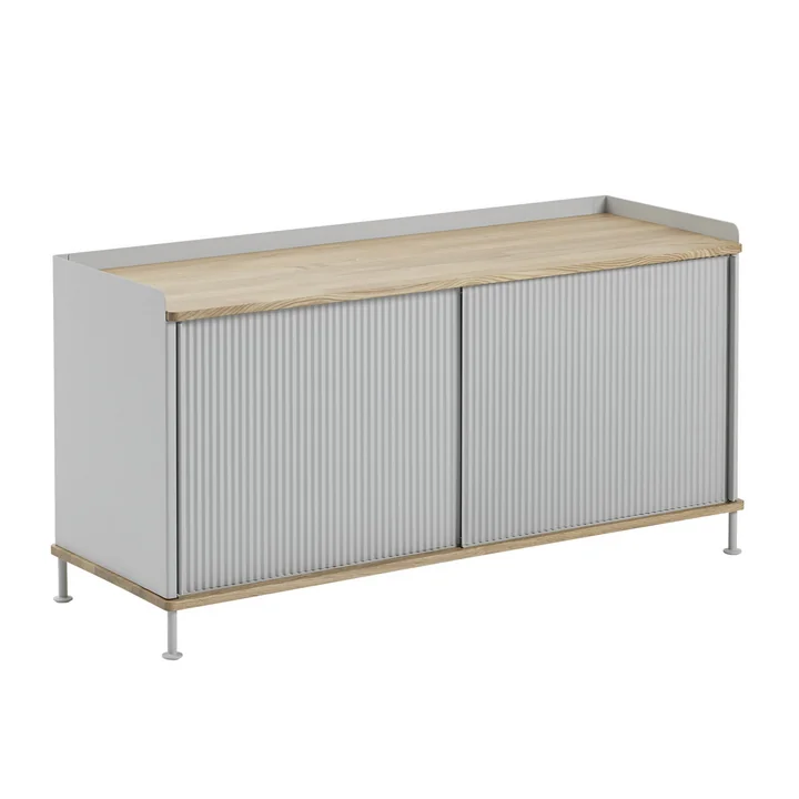Enfold Sideboard Low van Muuto in Eik / Groen
